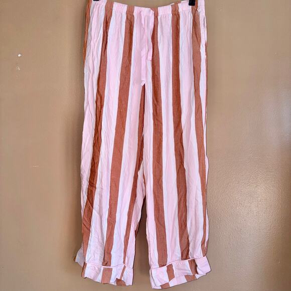 Joyspun Women's Pink Brown Striped Lightweight Pants - Size Small - Picture 5 of 7